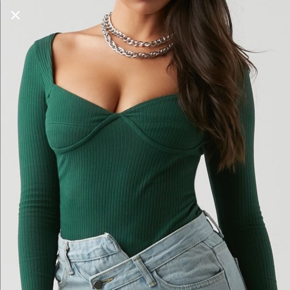 COPY - Green long sleeve body suit BRANDNEW**